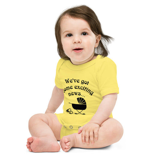 Baby short sleeve one piece We've Got Some Exciting News