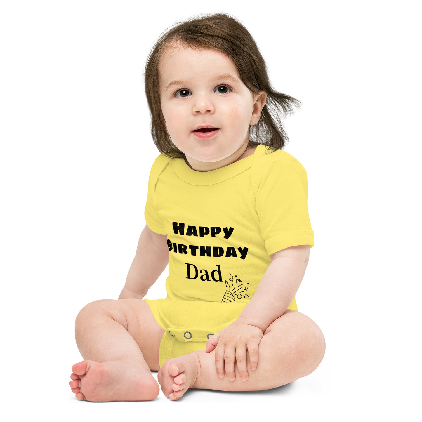 Baby short sleeve one piece Happy Birthday Dad