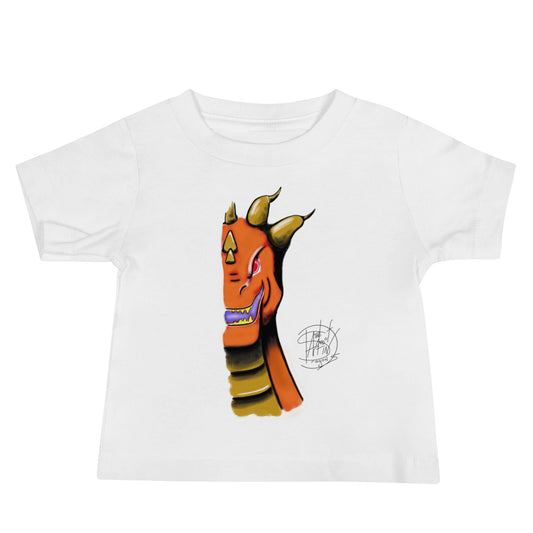 Baby Jersey Short Sleeve Tee Roarsome Orange 3 Prongs