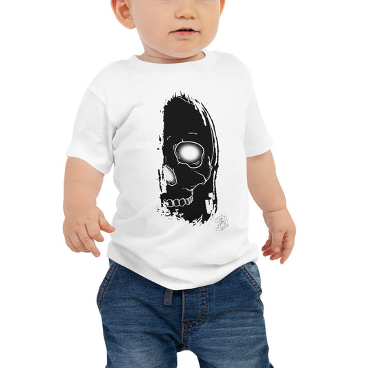 Baby Jersey Short Sleeve Tee Brush Skull Black Logo