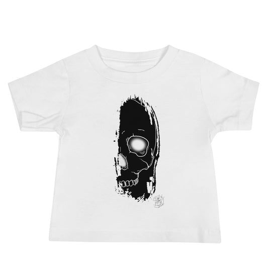 Baby Jersey Short Sleeve Tee Brush Skull Black Logo