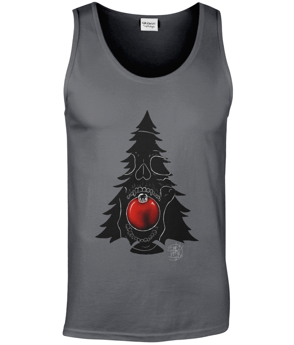 Gildan GD012 Softstyle Adult Tank Top Christmas Skull