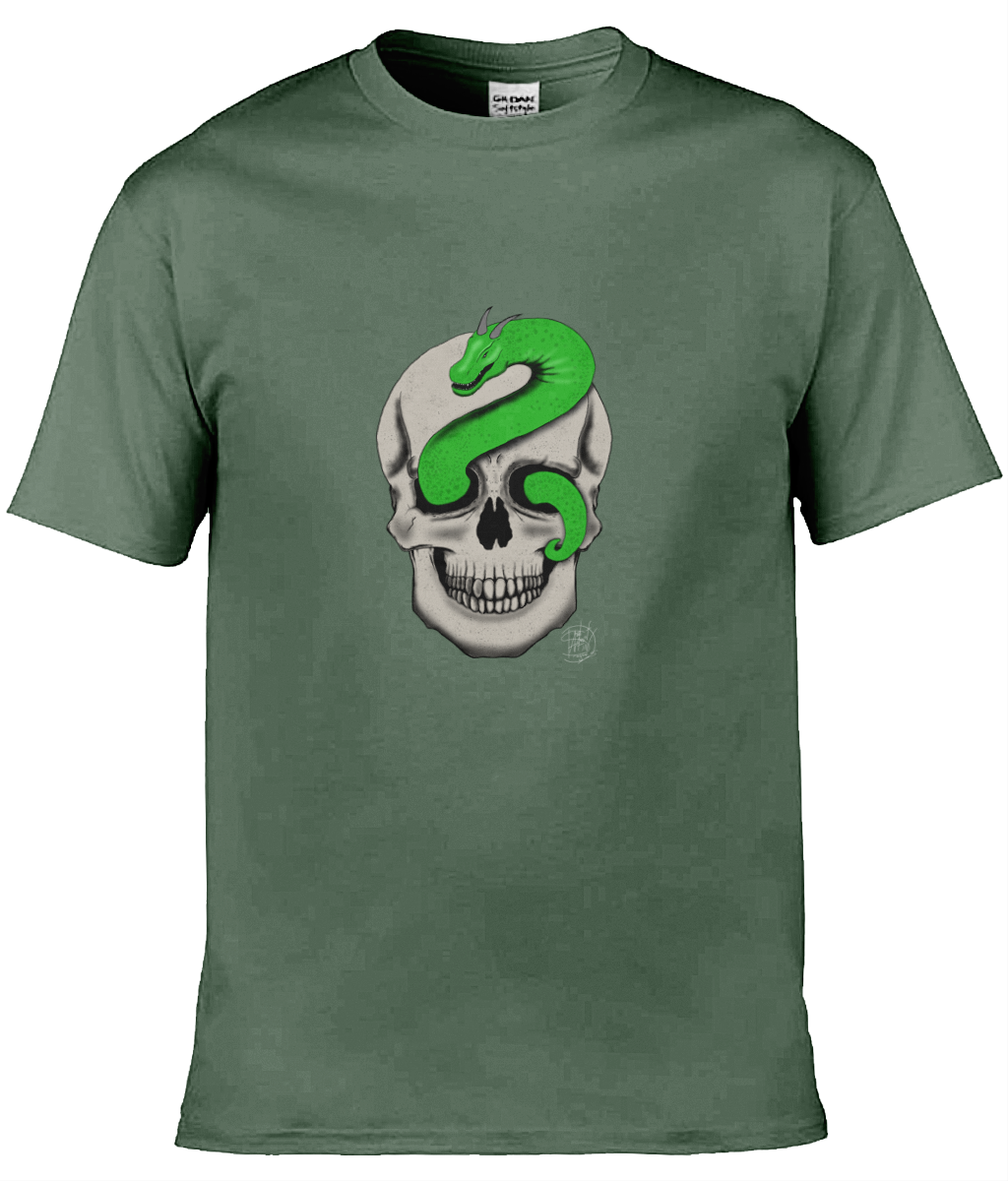 Gildan GD001 Softstyle Adult Ringspun T-Shirt Serpent Skull