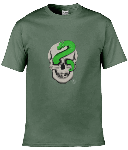 Gildan GD001 Softstyle Adult Ringspun T-Shirt Serpent Skull