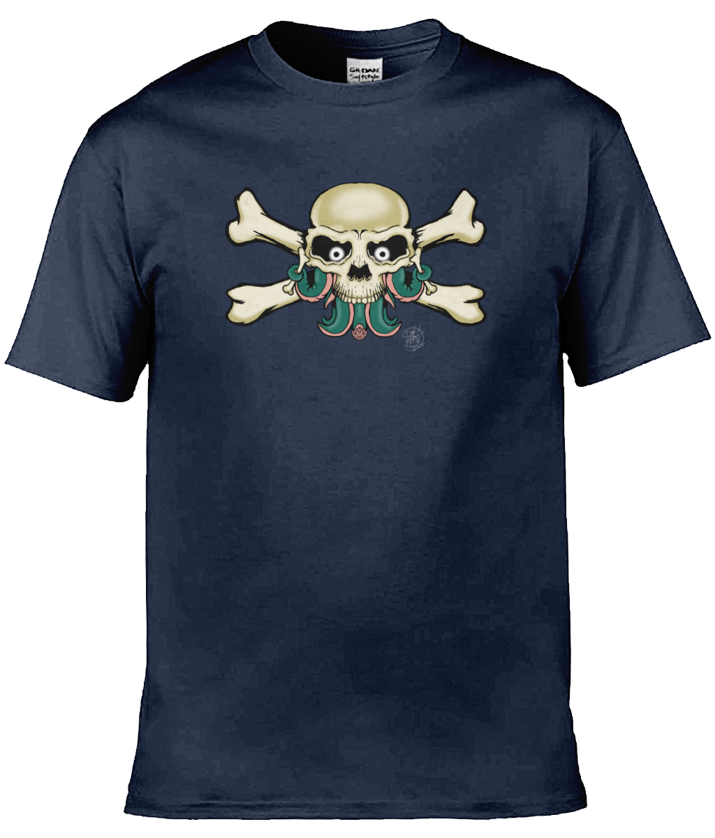 Gildan GD001 Softstyle Adult Ringspun T-Shirt Skull and Cross Bones