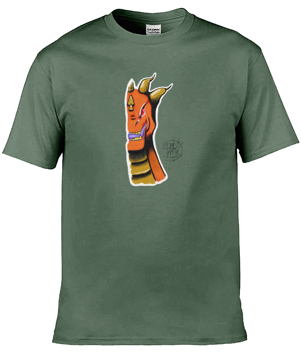 Gildan GD001 Softstyle Adult Ringspun T-Shirt Roarsome Orange 3 Prongs