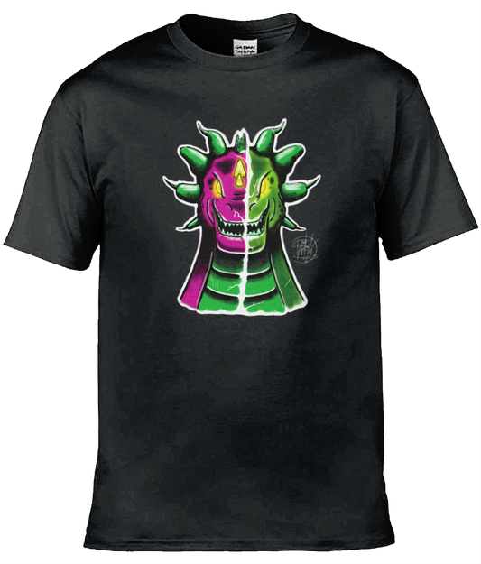 Gildan GD001 Softstyle Adult Ringspun T-Shirt Split Rex Pink Green