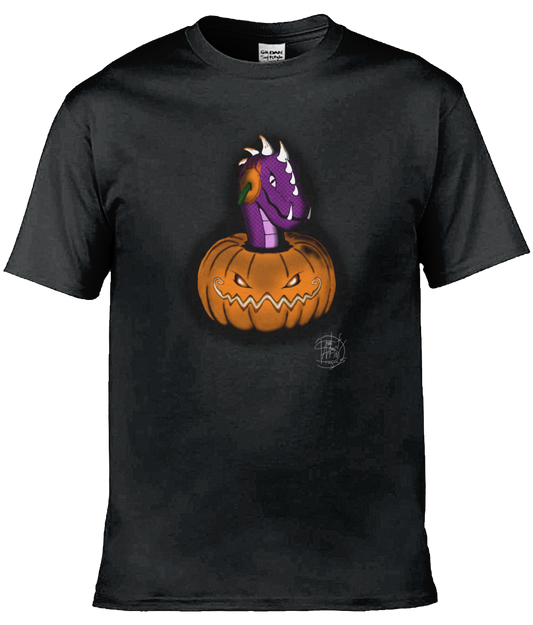 Gildan GD001 Softstyle Adult Ringspun T-Shirt Halloween Pumpkin Peekaboo Dargon