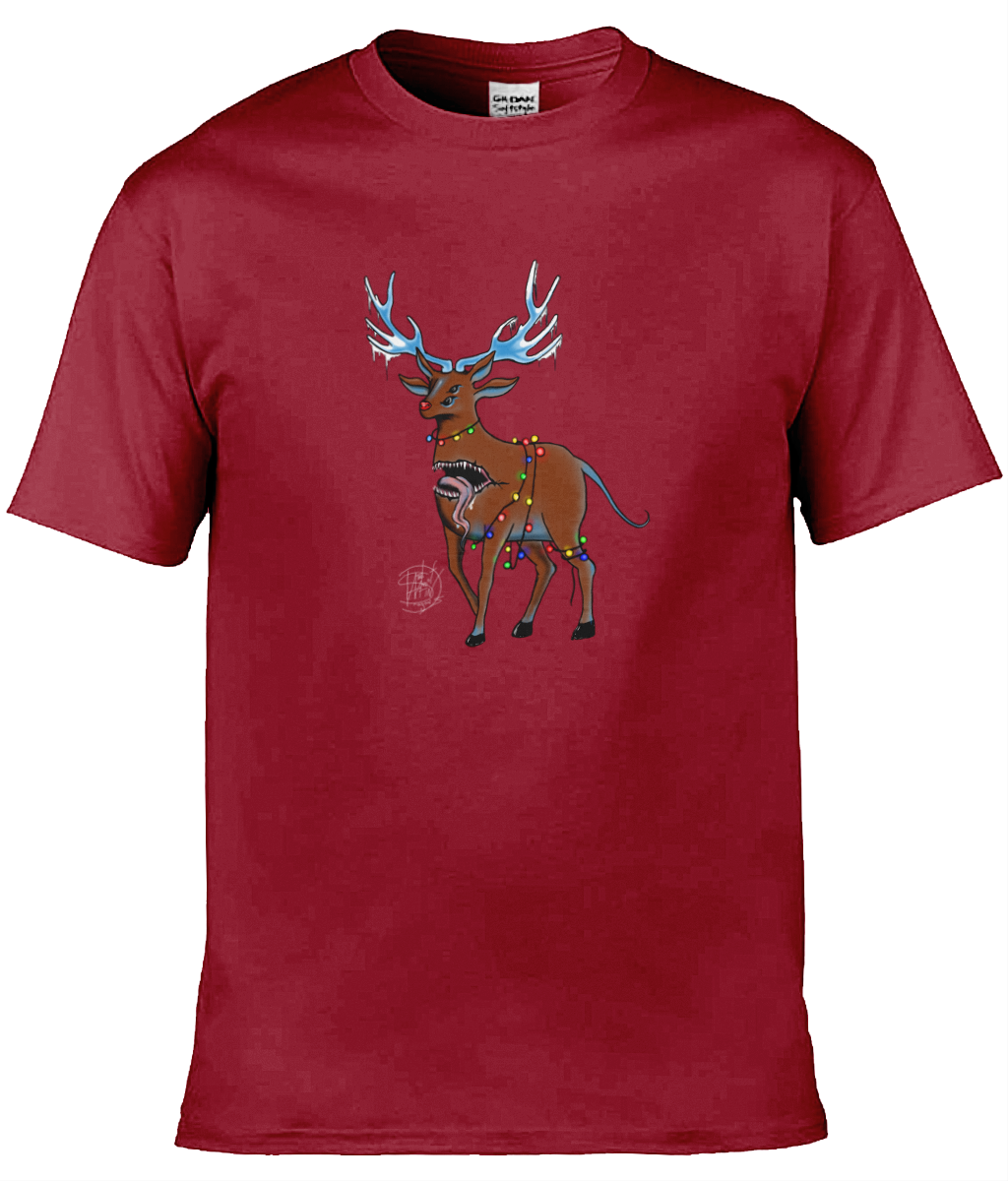 Gildan GD001 Softstyle Adult Ringspun T-Shirt Christmas Reindeer