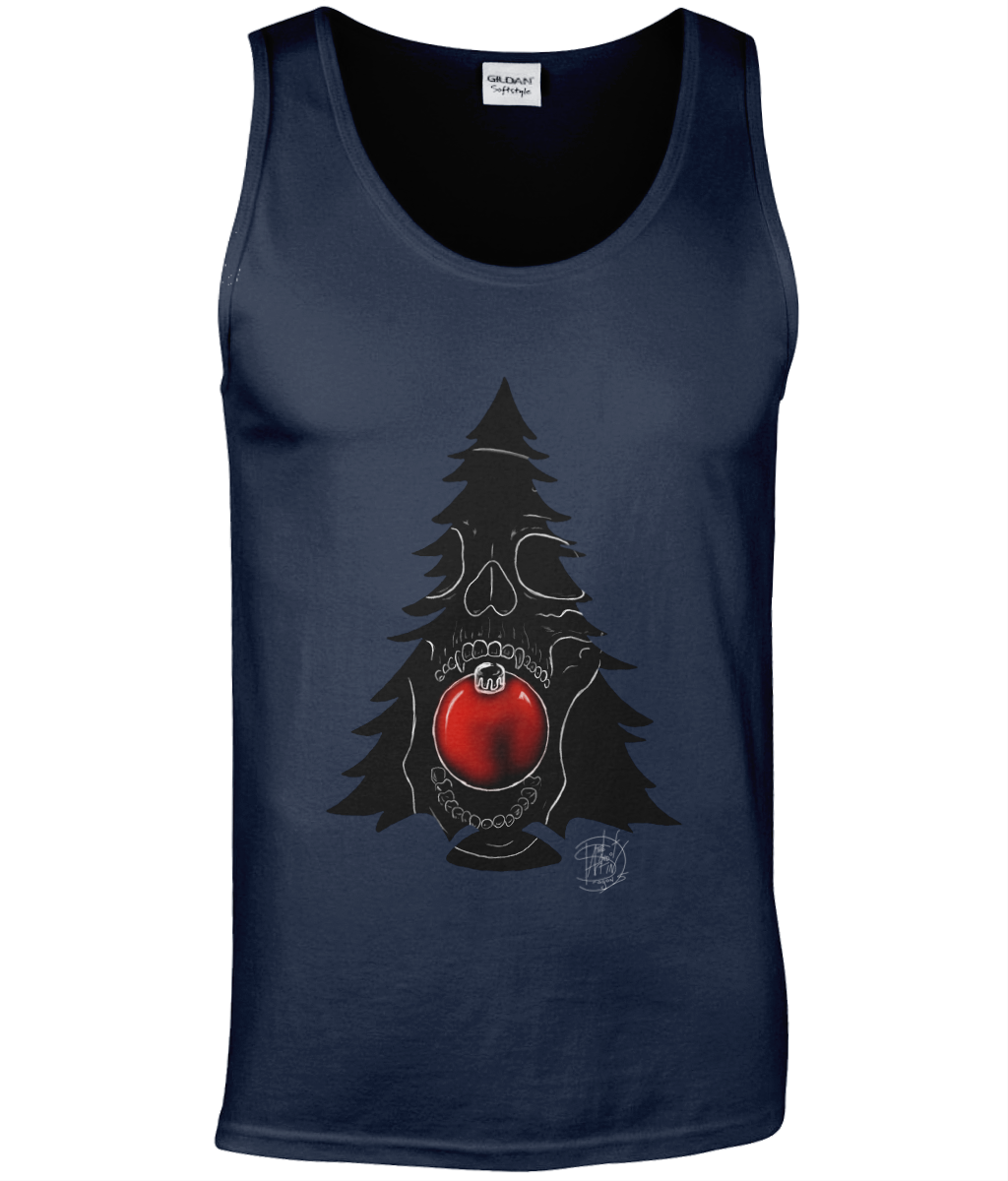 Gildan GD012 Softstyle Adult Tank Top Christmas Skull