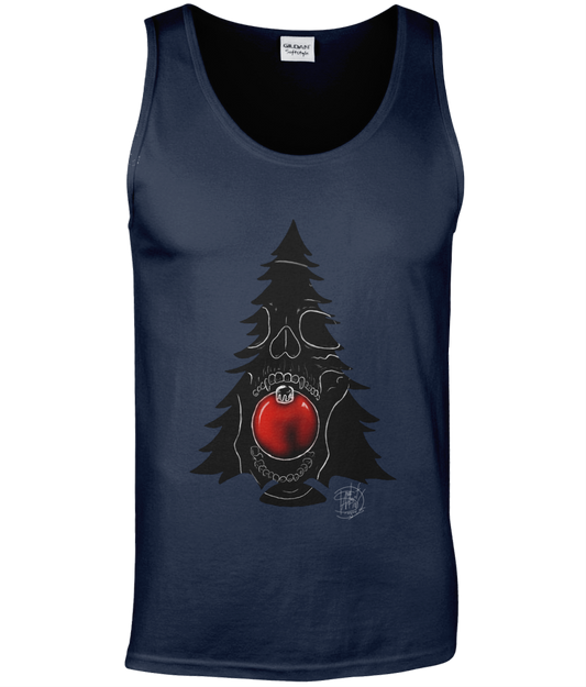 Gildan GD012 Softstyle Adult Tank Top Christmas Skull