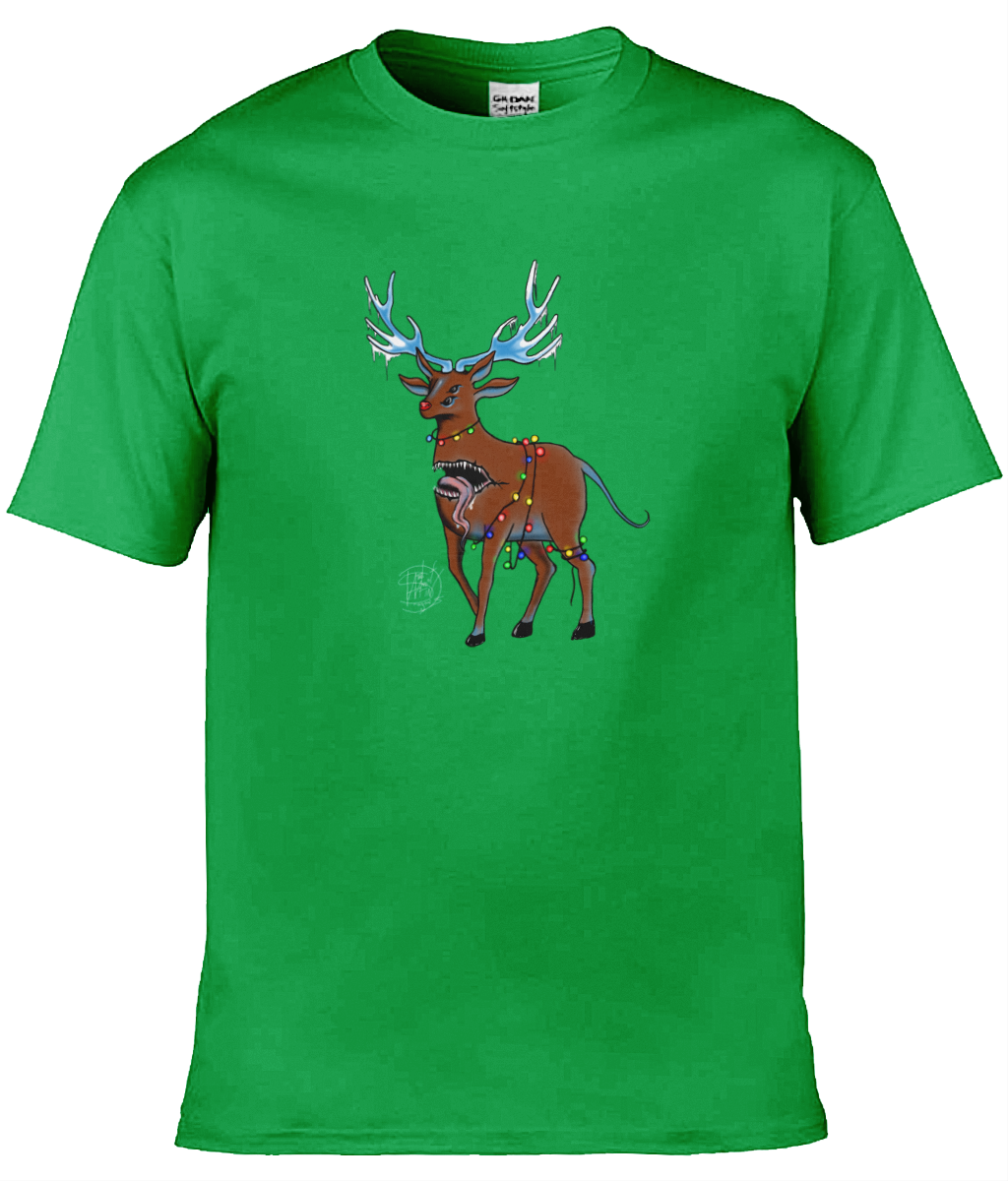 Gildan GD001 Softstyle Adult Ringspun T-Shirt Christmas Reindeer