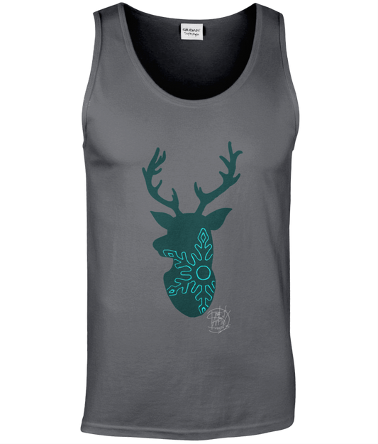 Gildan GD012 Softstyle Adult Tank Top Christmas Reindeer Snowflake