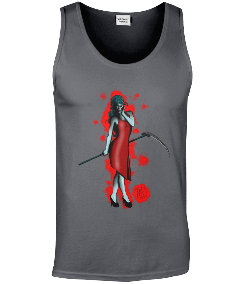 Gildan GD012 Softstyle Adult Tank Top Lady Death Red Blood