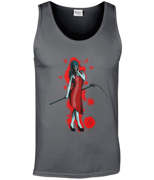 Gildan GD012 Softstyle Adult Tank Top Lady Death Red Blood