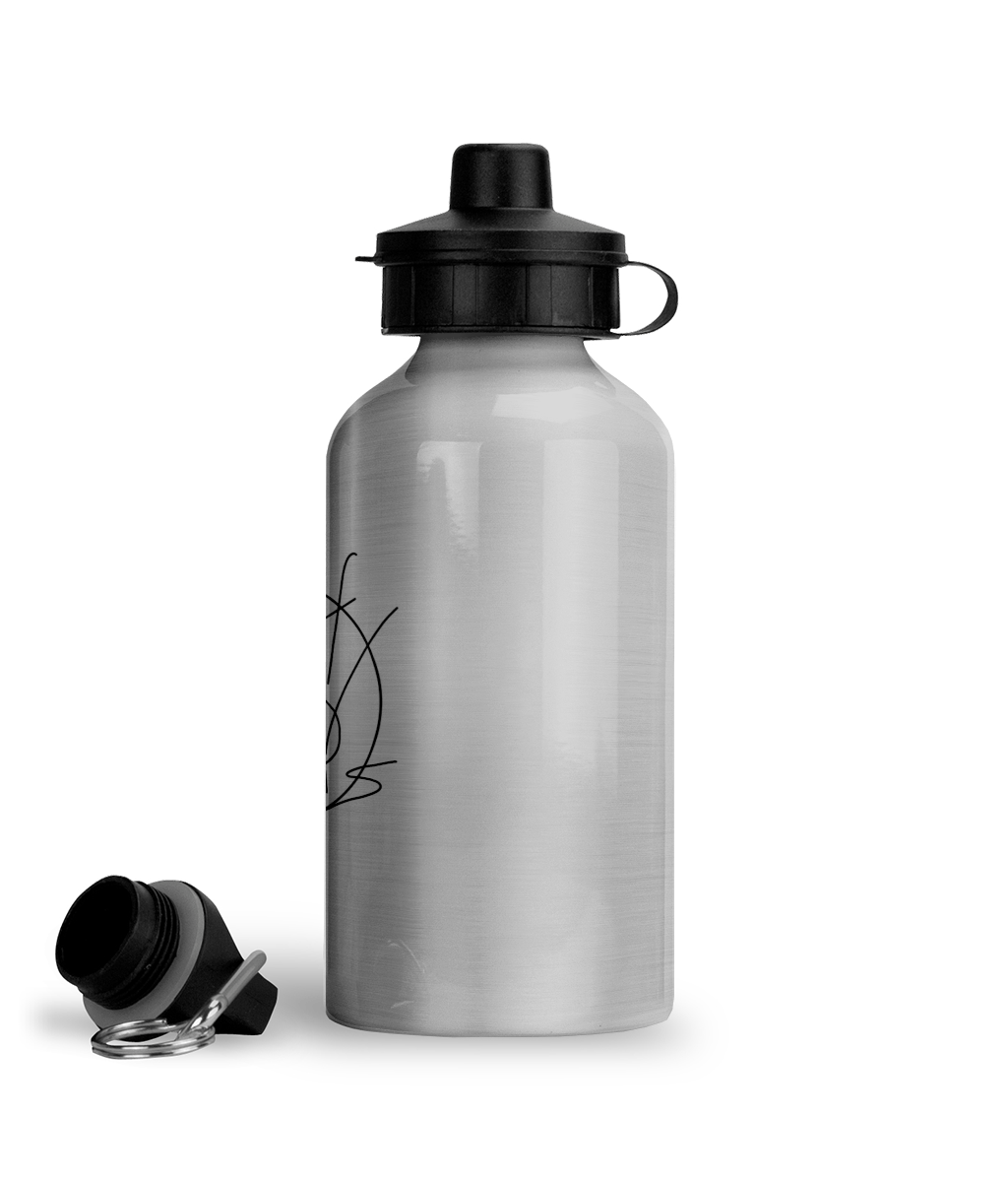 Aluminium Water Bottle Logo Black (1)