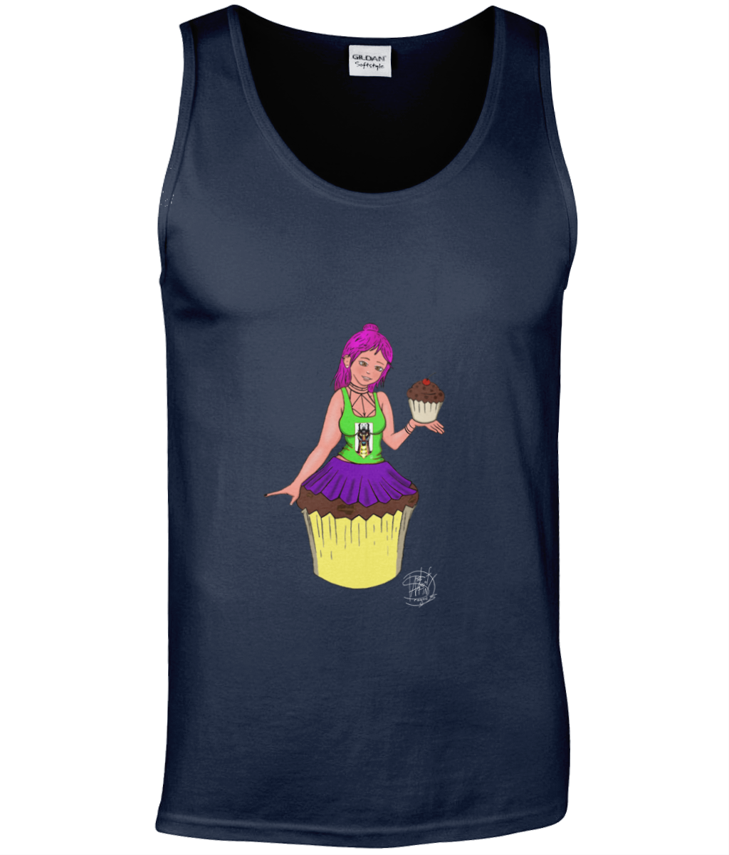 Gildan GD012 Softstyle Adult Tank Top Cupcake Girl 1