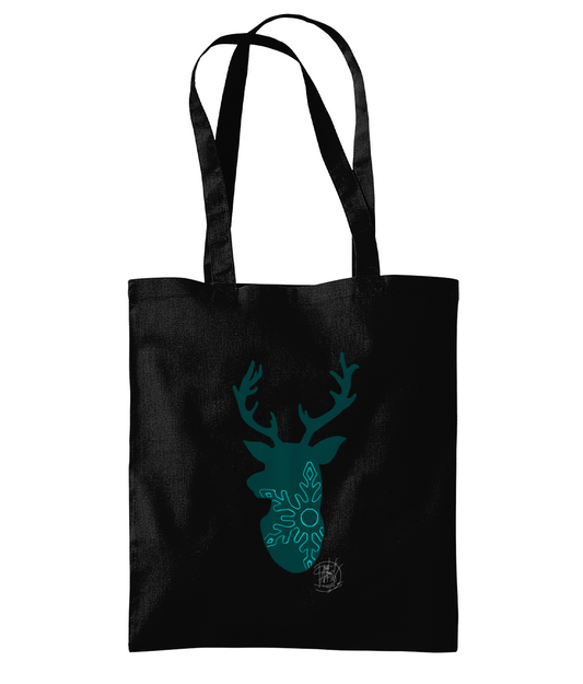 Westford Mill WM261 Organic Premium Cotton Tote Christmas Reindeer Snowflake