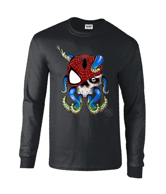 Gildan GD014 Ultra Cotton Adult Long Sleeve T-Shirt Octo Spider