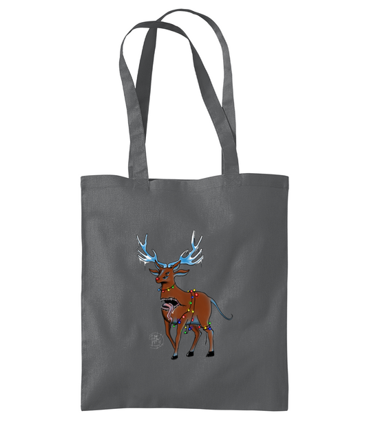 Westford Mill WM261 Organic Premium Cotton Tote Christmas Reindeer