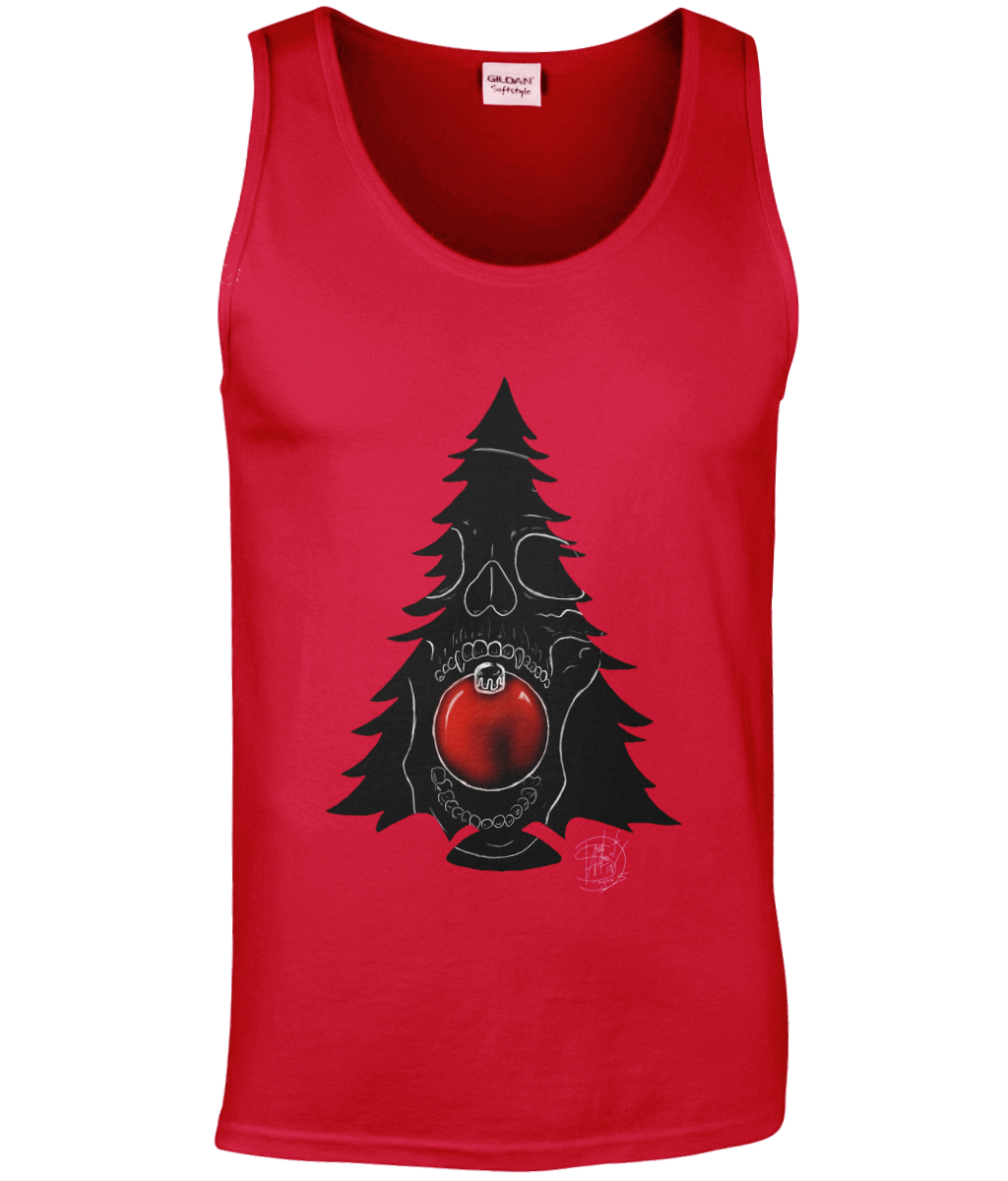 Gildan GD012 Softstyle Adult Tank Top Christmas Skull