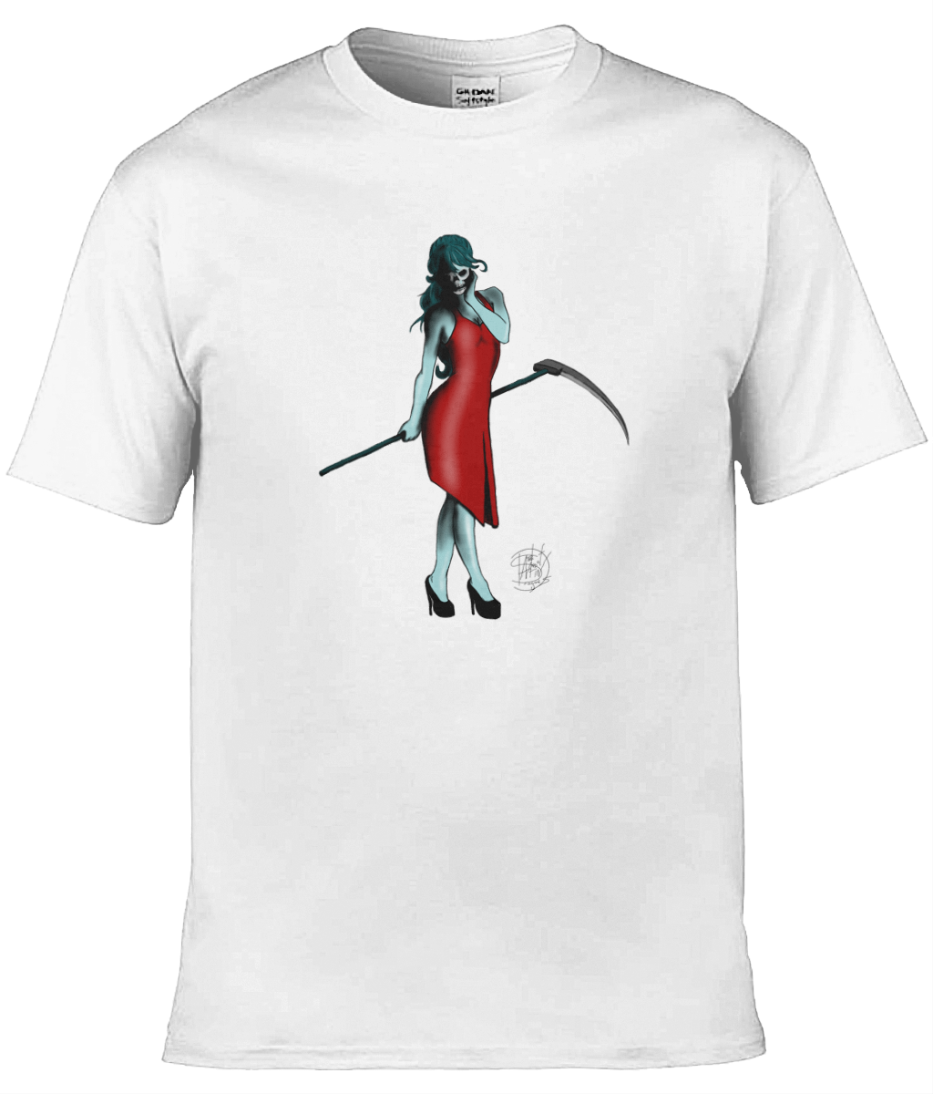 Gildan GD001 Softstyle Adult Ringspun T-Shirt Lady Death Red