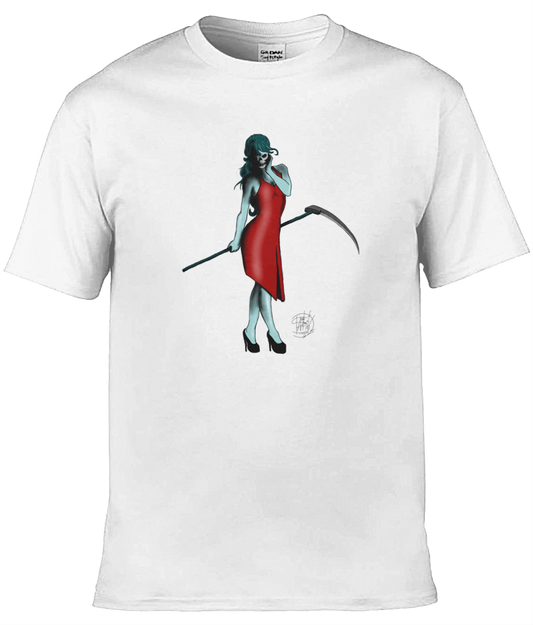 Gildan GD001 Softstyle Adult Ringspun T-Shirt Lady Death Red