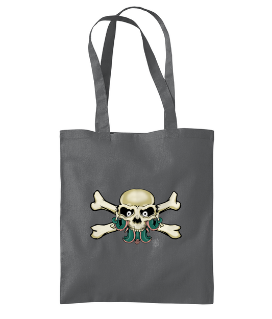 Westford Mill WM261 Organic Premium Cotton Tote Skull and Cross Bones