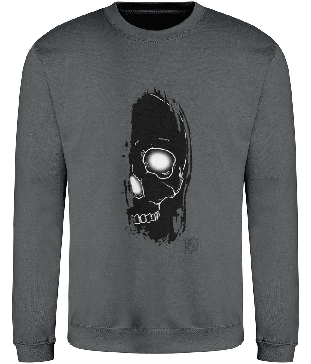 AWDis JH030 Sweatshirt Brush Skull Black Logo